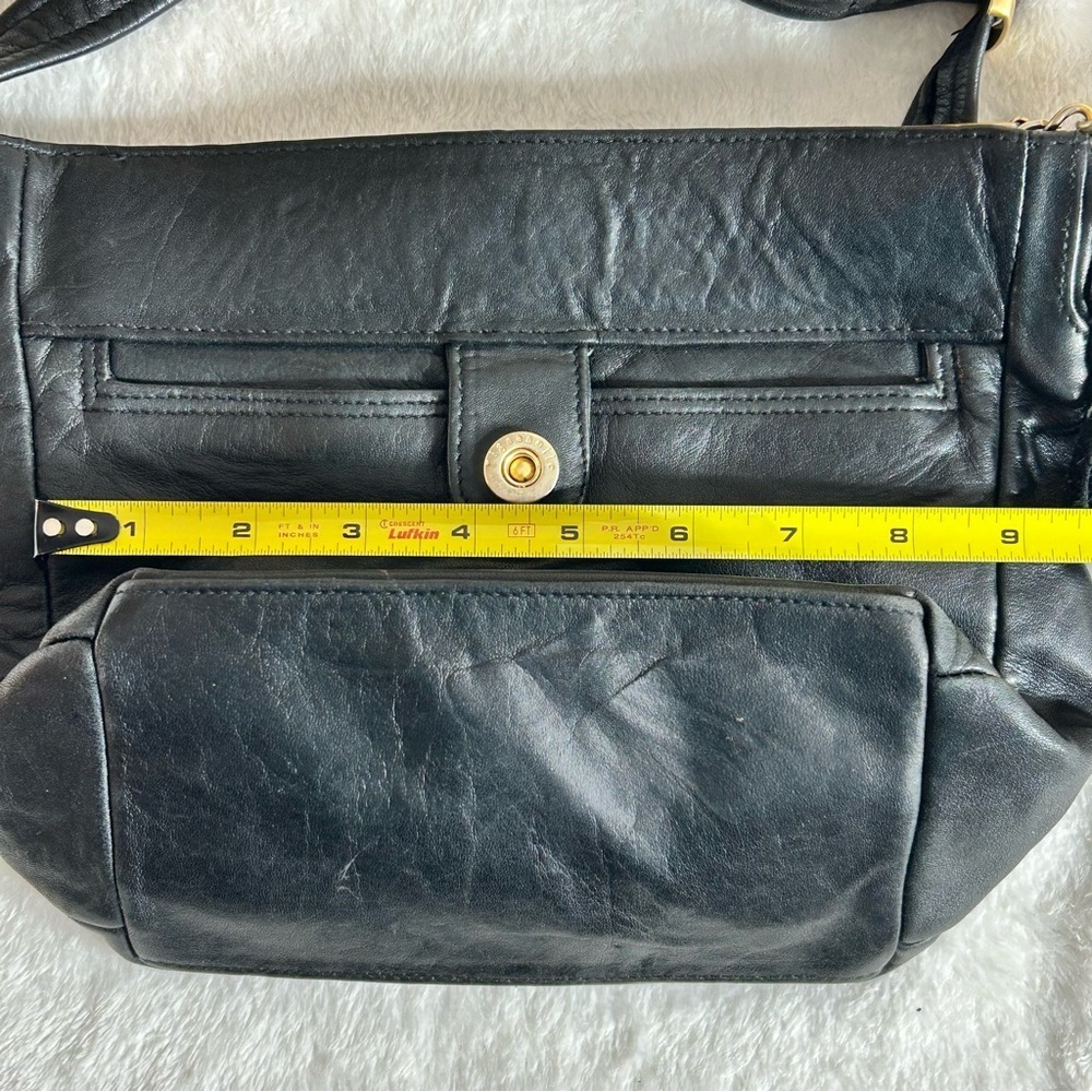 Tignanello Black Crossbody Leather Bag with Tassel Charm - Picture 5 of 12